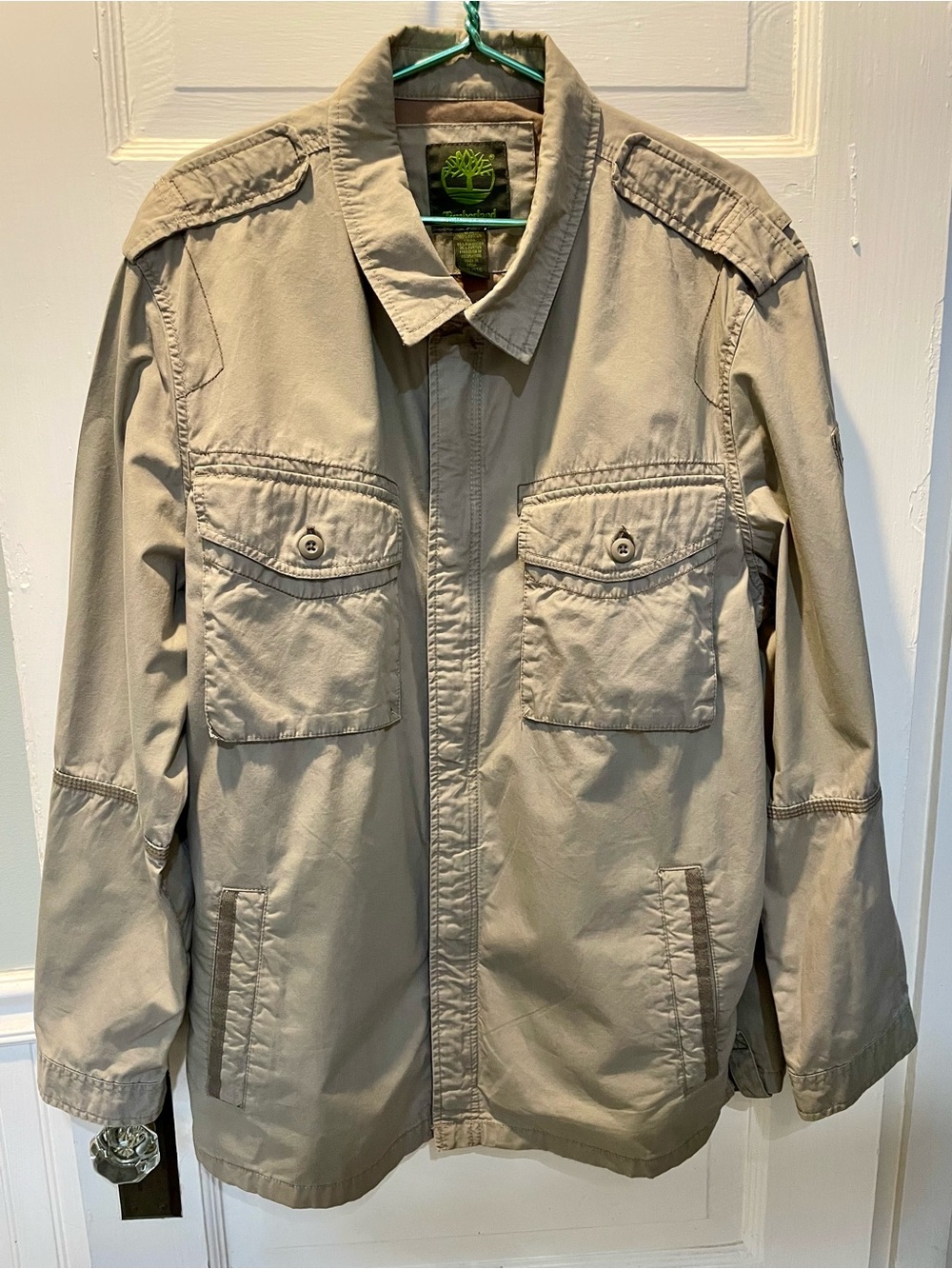 Vintage Timberland Men's Khaki Field Jacket, Size XXL